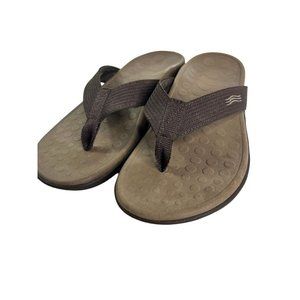 ORTHAHEEL VIONIC WAVE Flip Flop Sandals Shoe Size Mens 7 Womens 8 Brown Nylon